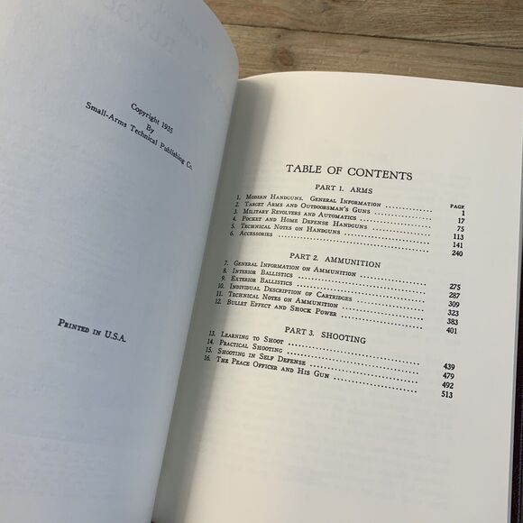 TEXTBOOK OF PISTOLS AND REVOLVERS by HATCHER Leather NRA Gun Book 22K Gold Edges - Picture 6 of 10